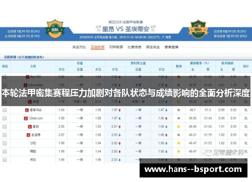 本轮法甲密集赛程压力加剧对各队状态与成绩影响的全面分析深度 本轮法甲密集赛程压力加剧对各队状态与成绩影响的全面分析深度